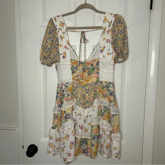 Altar’d State Aderny Patchwork Floral Mini Dress - Picture 9 of 13